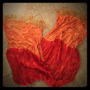 Orange Red Eastern Indian Scarf